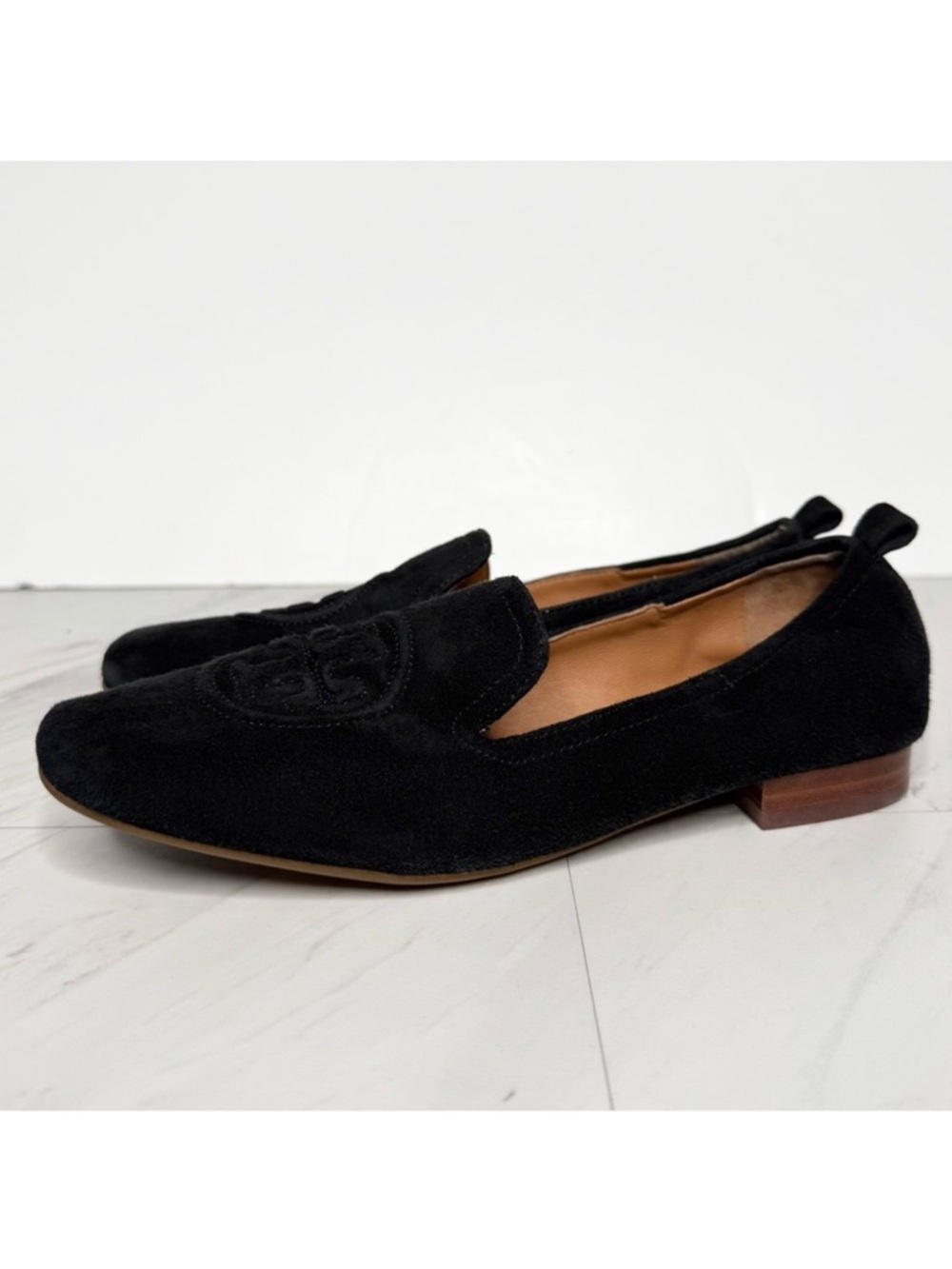 Tory Burch Leigh Black Suede Loafer 6M